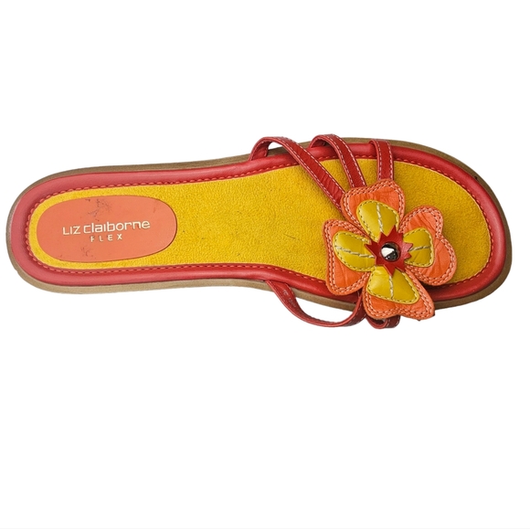 Liz Claiborne Flex Bright & Sunny Strappy Flower Sandals Size 8M - Picture 12 of 12